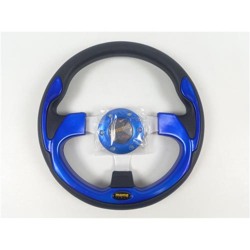 VOLANTE ESPORTIVO TUNING AZUL 12" COM BUZINA