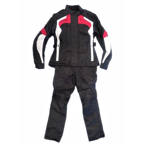 CONJUNTO JAQUETA / CALÇA / LUVAS / VERMELHO / BRANCO EM CORDURA DE ALTA RESISTÊNCIA - TAMANHO L (LARGE)