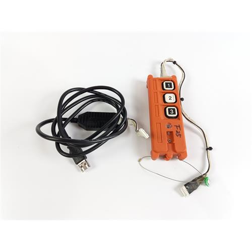 CONTROLE INDUSTRIAL TELECRANE COPIER F25 V1.0 3 BOTÕES COM CHICOTE PARA PONTE ROLANTE