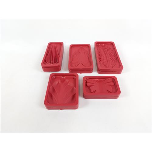 MOLDES 3D (VERMELHO 5 PÇS) P/ ARTESANATO DE FLORES ARTIFICIAIS