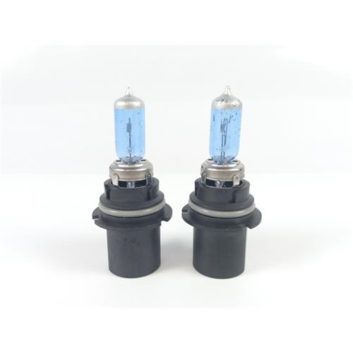 PAR LÂMPADA HALÓGENA COR BRANCA (AZUL) 12V65/55W C/ 3 PINOS P/ FAROL DIANTEIRO