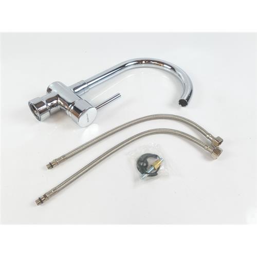 TORNEIRA REDONDA MONOCOMANDO EM METAL CROMADO C/ MISTURADOR