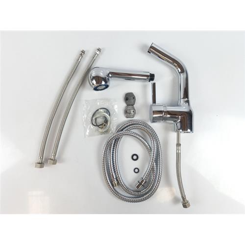 TORNEIRA C/ CHUVEIRO MONOCOMANDO EM METAL CROMADO + MANGUEIRA