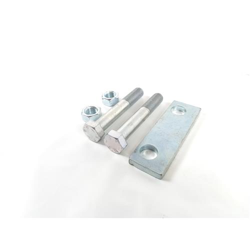 KIT DE FIXAÇÃO COM CHAPA, 2 PARAFUSOS M16X100 E 2 PORCAS EM AÇO GALVANIZADO