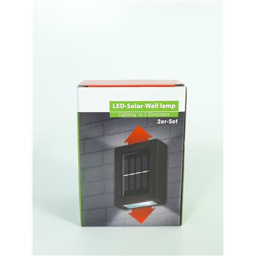 PAR LÄMPADA DE PAREDE SOLAR DE 3000K QUENTE C/ BATERIA DE LI-ION AA 1.2V 600mAH