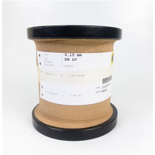 ROLO COM 3,8Kg DE FIO DE AÇO Ø0.15mm TENSÃO 2.917 N/mm²