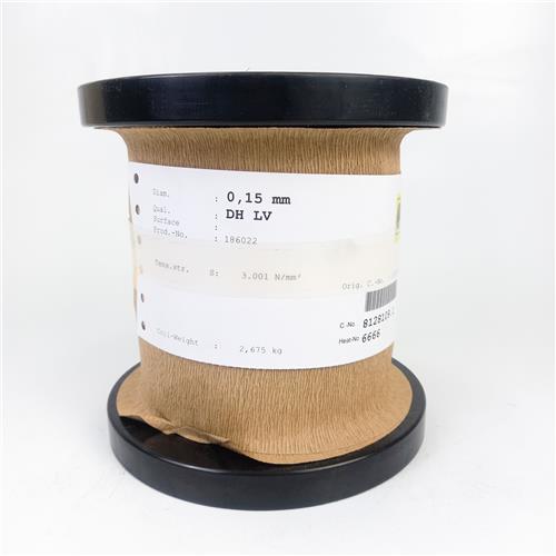 ROLO COM 2,6Kg DE FIO DE AÇO Ø0.15mm TENSÃO 3.001 N/mm²