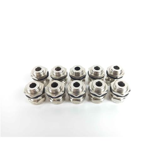 10x CONECTOR EM LATÃO REVESTIDO DE NÍQUEL PARA CABO NÃO BLINDADO DE 7 - 11mm5