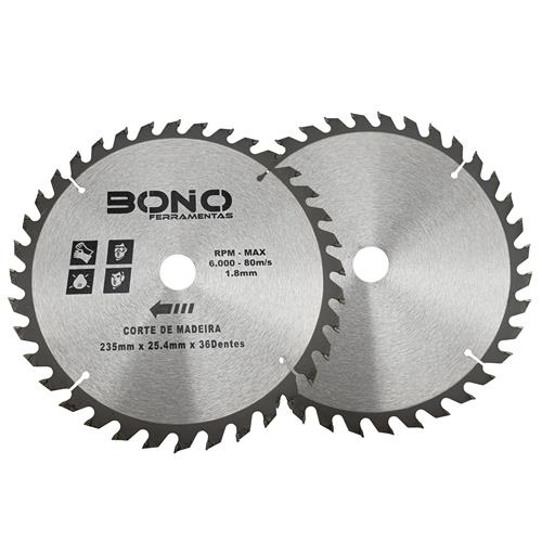 SERRA VÍDEA P/ CORTE DE MADEIRA Ø235xØ25.4x1.8mm 36 DENTES (LARGURA DOS DENTES 10mm)