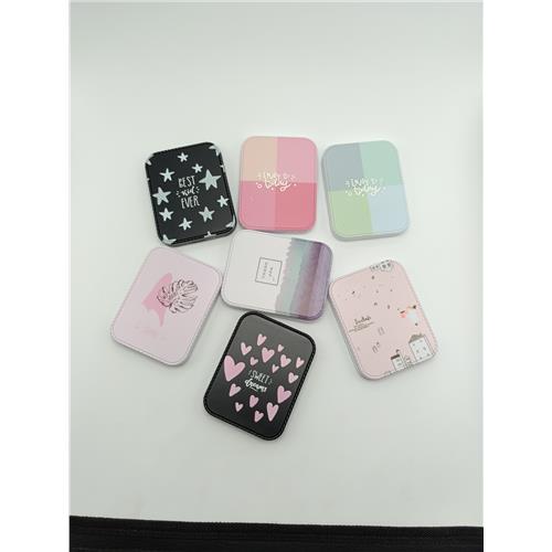 MINI ESPELHO DE BOLSA RETANGULAR 8,5x6,5cm  COM PENTE (SORTIDOS)