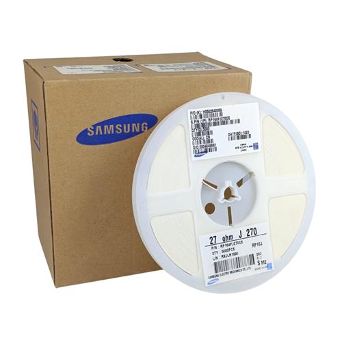 CARRETEL COM 5000 RESISTORES 27OHM ±5% 4 ELEM. ISOLADOS, CASCATA, SMD 1206