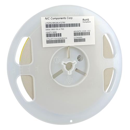 CARRETEL COM 5000 RESISTORES SMD 4,7 kO ±1% 0,1W 0603 (1608) AEC-Q200