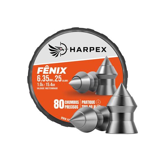 POTE PLÁSTICO 80 CHUMBINHOS FENIX CALIBRE 6.35 (.25) 1.0g (15.4gr)