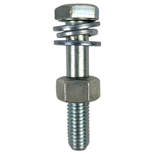 PARAFUSO SEXTAVADO 8.8 GALVANIZADO COM PORCA E ARRUELAS M10x1.5 - COMP. 55mm / ROSCA 30mm