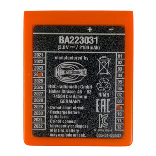 BATERIA HBC RADIOMATIC BA223031 3,6V 2100MAH NIMH ORIGINAL PARA RÁDIO CONTROLE INDUSTRIAL