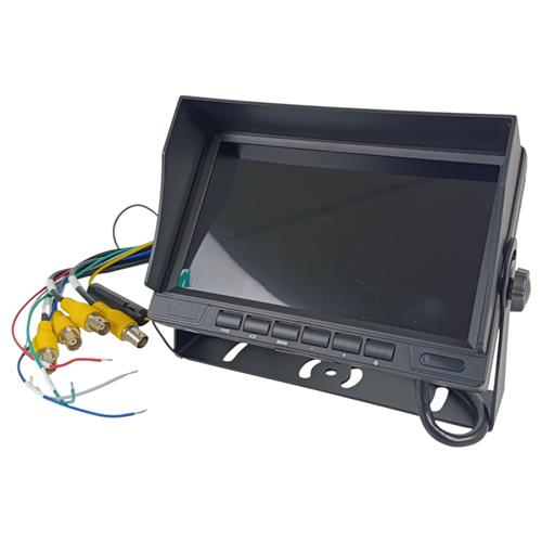 MONITOR AUTOMOTIVO 7 POL HD AHD DVR 1024x600 IPS 12/24V 4 ENTRADAS DE VÍDEO (NÃO ACOMPANHA CÂMERA)