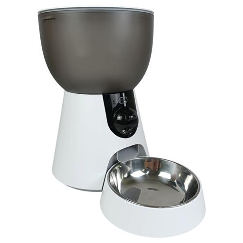 COMEDOURO AUTOMÁTICO INTELIGENTE PARA CÃES E GATOS 4L RAÇÃO SECA COM CÂMERA WIFI 2,4/5GHZ POTE INOX