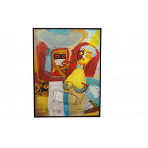 QUADRO DE RINALDO J. SILVA - CASAL COM UM POUCO DE PAZ