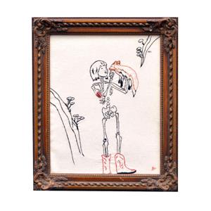 QUADRO BORDADO COM MOLDURA 30x40cm