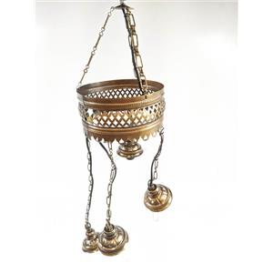 LUSTRE TURCO BIVOLT P/ 4 LÂMPADAS E-14 / E-27 - S/ MOSAICO DE VIDRO - 85x20CM