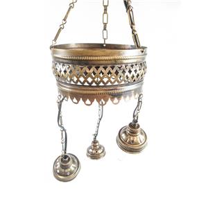 LUSTRE TURCO BIVOLT P/ 3 LÂMPADAS E-14 / E-27 - S/ MOSAICO DE VIDRO - 75x20CM