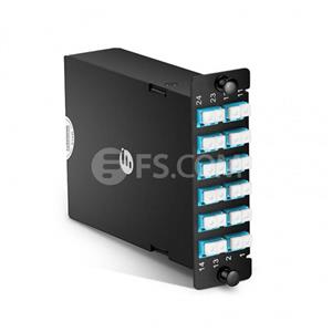 PAINEL CASSETE FHD DE FIBRA ÓPTICA MODULAR 24 CANAIS MTP / 12x LC/UPC DUPLEX - POLARIDADE TIPO AF / OM4 MULTIMODO