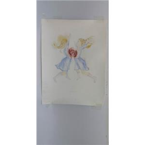 PINTURA DE A.ALARCÓN 2015 - MENINAS DIVIDINDO CORAÇÃO