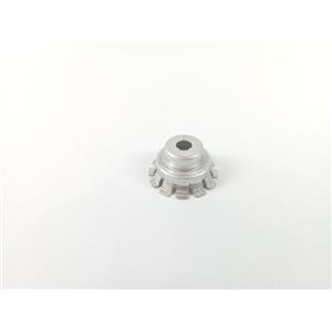 PACOTE 100 UNIDADES DE ILHÓ DE ALUMÍNIO PRATA - DIÂMETRO DO EIXO 4.3mm - DIÂMETRO INTERNO 10mm - 12 DENTES Ø21xØ17mm