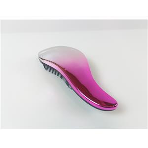 ESCOVA P/ DESEMBAÇAR CABELO ANATÔMICA EM FIBRA DE POLIÉSTER ELÁSTICO - COR PRATA/ROSA
