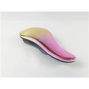 ESCOVA P/ DESEMBAÇAR CABELO ANATÔMICA EM FIBRA DE POLIÉSTER ELÁSTICO - COR DOURADO/ROSA