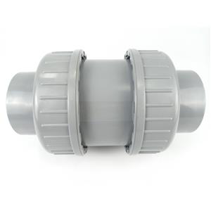 VÁLVULA DE RETENCÃO CONE MOLA DUPLA UNIÃO PVC-C F/F 3" (DN80) SCH80 - ENCAIXE Ø90mm