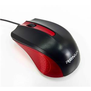 MOUSE ÓPTICO COM FIO 3 BOTÕES USB 2.0 / 3.0 CABO 1,10m - VERMELHO/PRETO
