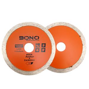 DISCO DE CORTE DIAMANTADO LISO P/ AZULEJO E CERÂMICA Ø110x20mm ESPESSURA 2mm ESPESSURA DE DESGASTE 8mm
