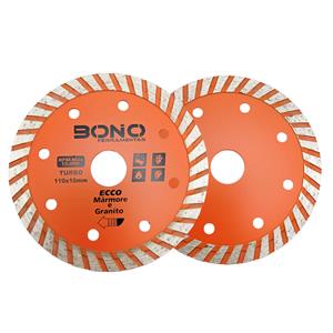 DISCO DE CORTE DIAMANTADO TURBO P/ MÁRMORE E GRANITO Ø110x20mm ESPESSURA 2mm ESPESSURA DE DESGASTE 10mm