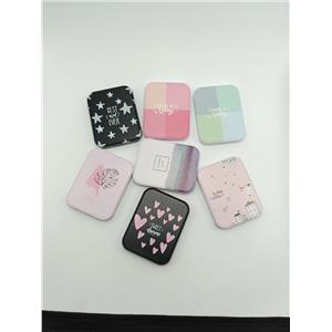 MINI ESPELHO DE BOLSA RETANGULAR 8,5x6,5cm  COM PENTE (SORTIDOS)