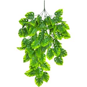 PAR DE FOLHAS DE MONSTERA ARTIFICIAL DE 79X60CM C/ 5 GALHOS NA BASE