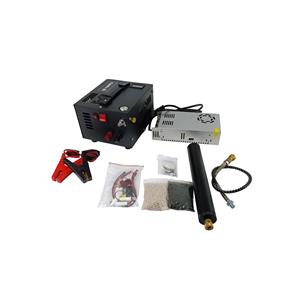 COMPRESSOR DE AR PCP DE ALTA PRESSÃO PORTATIL C/ FONTE BIVOLT E FILTRO LONGO PRETO