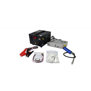 COMPRESSOR DE AR PCP DE ALTA PRESSÃO PORTATIL C/ FONTE BIVOLT E FITLRO GRANDE AZUL