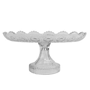 PRATO DE BOLO COM PÉ MEY-JI EM VIDRO - 30cm