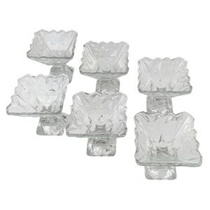 JOGO 6 PÇS TAÇA DE SORVETE ALASKA EM VIDRO QUADRADO - 11cm