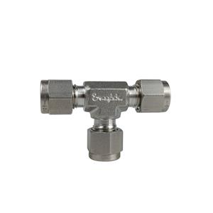 CONECTOR EM "T" 1/4" NAS 3 VIAS C/  PORCAS ADAPTADORAS