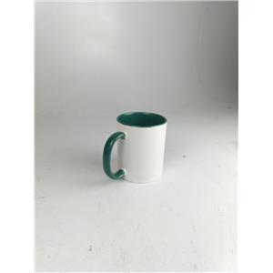 CANECA DE CAFÉ ERAMICA / VERDE - BRANCO 400ML