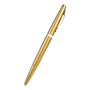 CANETA ESFEROGRÁFICA DE PLÁSTICO COM ESCRITA EM AZUL - COR DOURADO