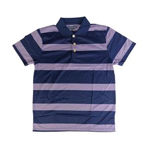 CAMISA POLO MASCULINA 100% POLIÉSTER ROXO ESCURO COM LISTRAS LILÁS TAMANHO: P