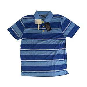 CAMISA POLO MASCULINA 100% POLIÉSTER AZUL CLARO E AZUL ROYAL COM LISTRAS BRANCAS TAMANHO: G
