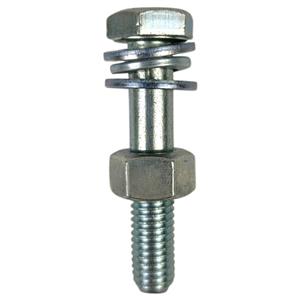 PARAFUSO SEXTAVADO 8.8 GALVANIZADO COM PORCA E ARRUELAS M10x1.5 - COMP. 55mm / ROSCA 30mm
