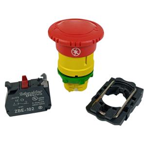BOTÃO PULSADOR ESPECIAL CABEÇA 40MM, ENCAIXE 22MM, PARA SUPERFÍCIE PLANA DE GABINETES ELÉTRICOS