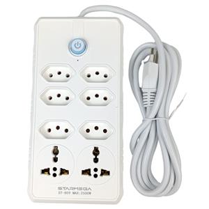 FILTRO DE LINHA BIVOLT 10A 2500W COM 8 TOMADAS E INTERRUPTOR - CABO 1,80M
