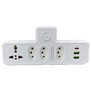FILTRO DE LINHA 2500W 10A - 4 TOMADAS, 2 USB-A 2,1A E 1 USB-C