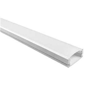 PERFIL DE ALUMÍNIO SOBREPOR PARA FITA LED BRANCO 203cm COM DIFUSOR BRANCO TRANSLÚCIDO - INTERNO 12.5 x 6mm